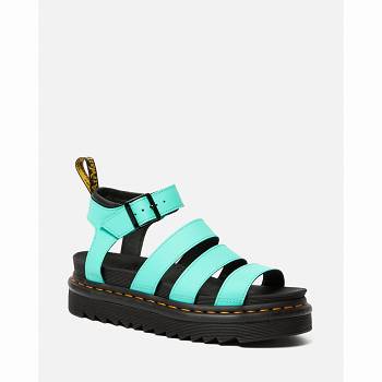 Dr Martens Blaire Hydro Kožené Gladiator - Tyrkysove Sandale Damske, D298SK